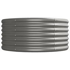 Garden Raised Bed Grey Powder-coated steel Large Durable
