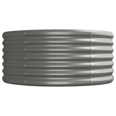 Garden Raised Bed Grey Powder-Coated Steel Extra Long Durable