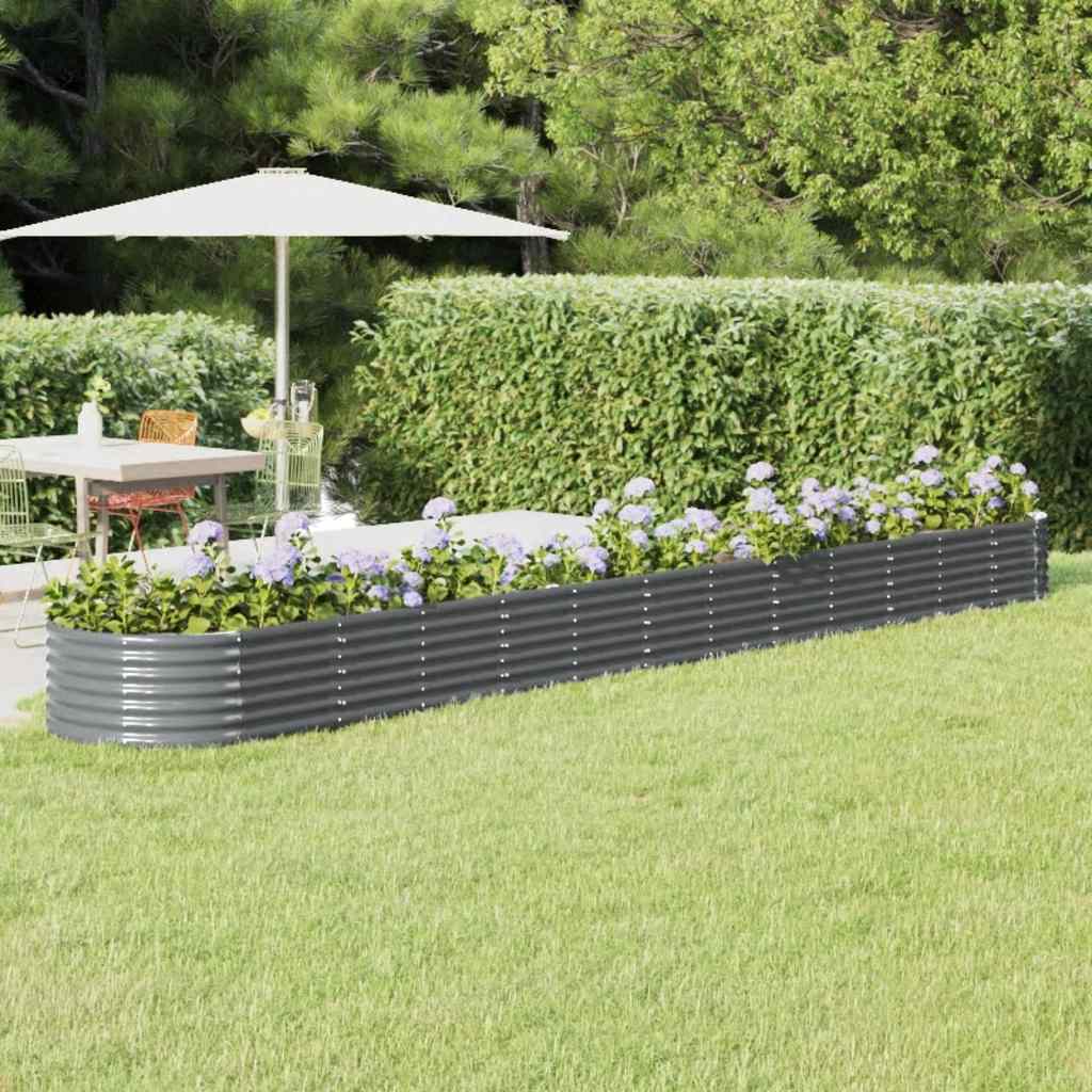 Garden Raised Bed Anthracite Powder-coated steel Extra Long