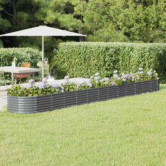 Garden Raised Bed Anthracite Powder-coated steel Extra Long