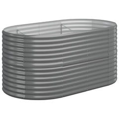 Garden Raised Bed Grey Powder-coated steel Large Durable