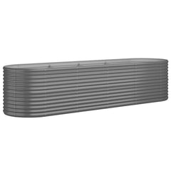Garden Raised Bed Grey Powder-coated steel Large Durable
