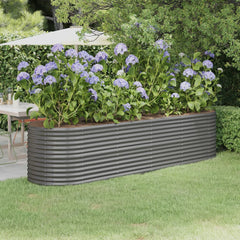 Garden Raised Bed Grey Powder-coated steel Large Durable