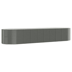 Garden Raised Bed Grey Powder-coated steel Large
