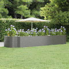 Garden Raised Bed Grey Powder-coated steel 176 x 55.1 x 26.8 in