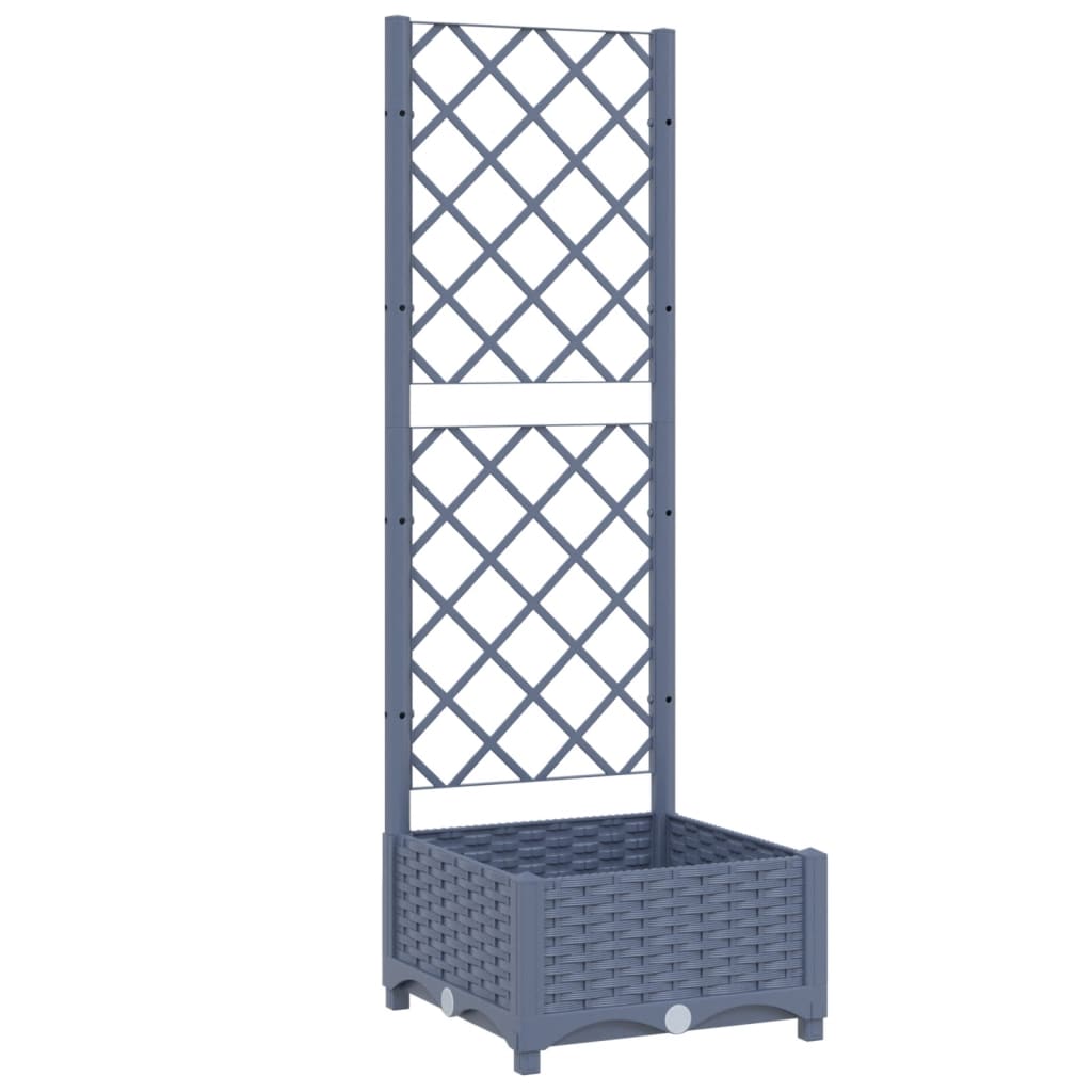Garden Planter with Trellis Blue Gray 15.7x15.7x47.8 PP