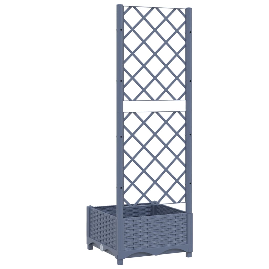 Garden Planter with Trellis Blue Gray 15.7x15.7x47.8 PP