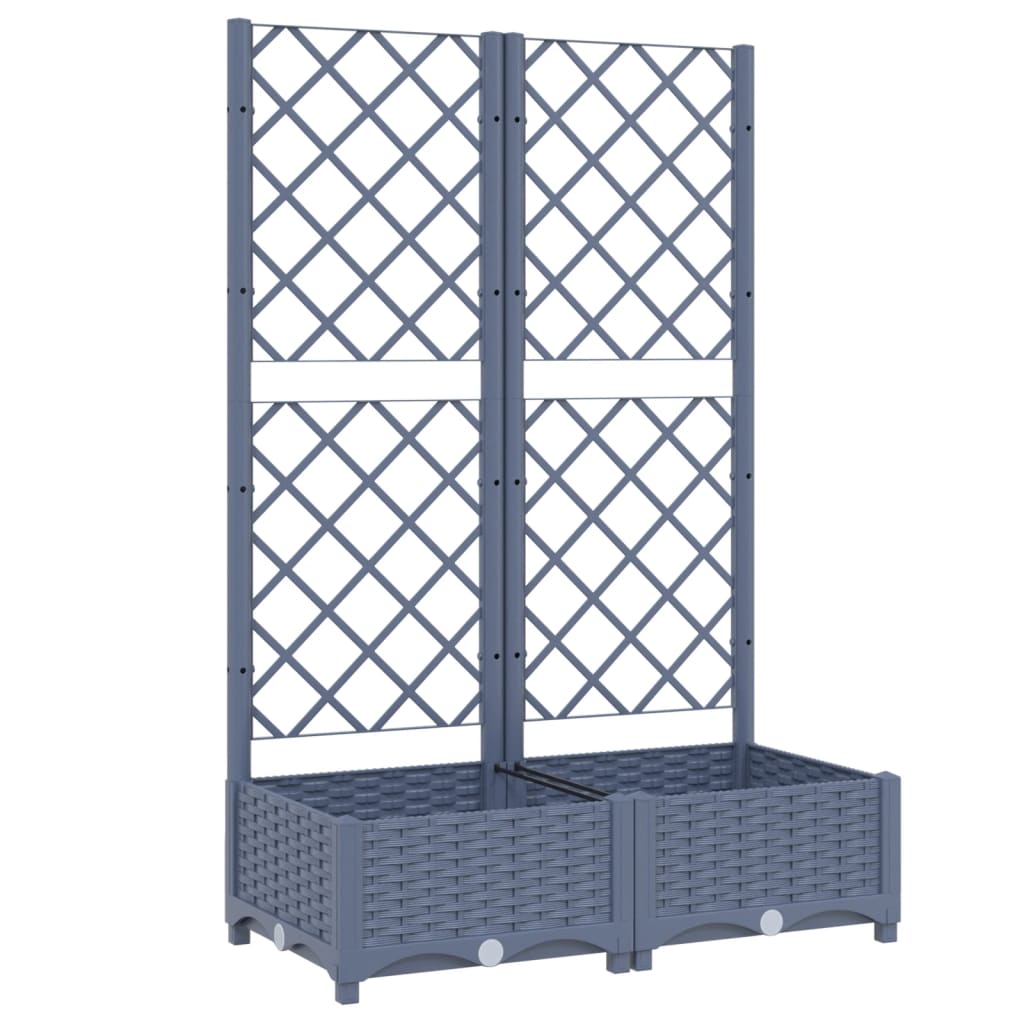 Garden Planter with Trellis Blue Gray 31.5x15.7x47.8 PP