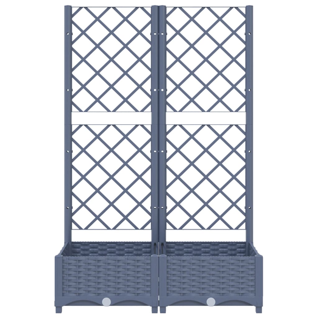 Garden Planter with Trellis Blue Gray 31.5x15.7x47.8 PP