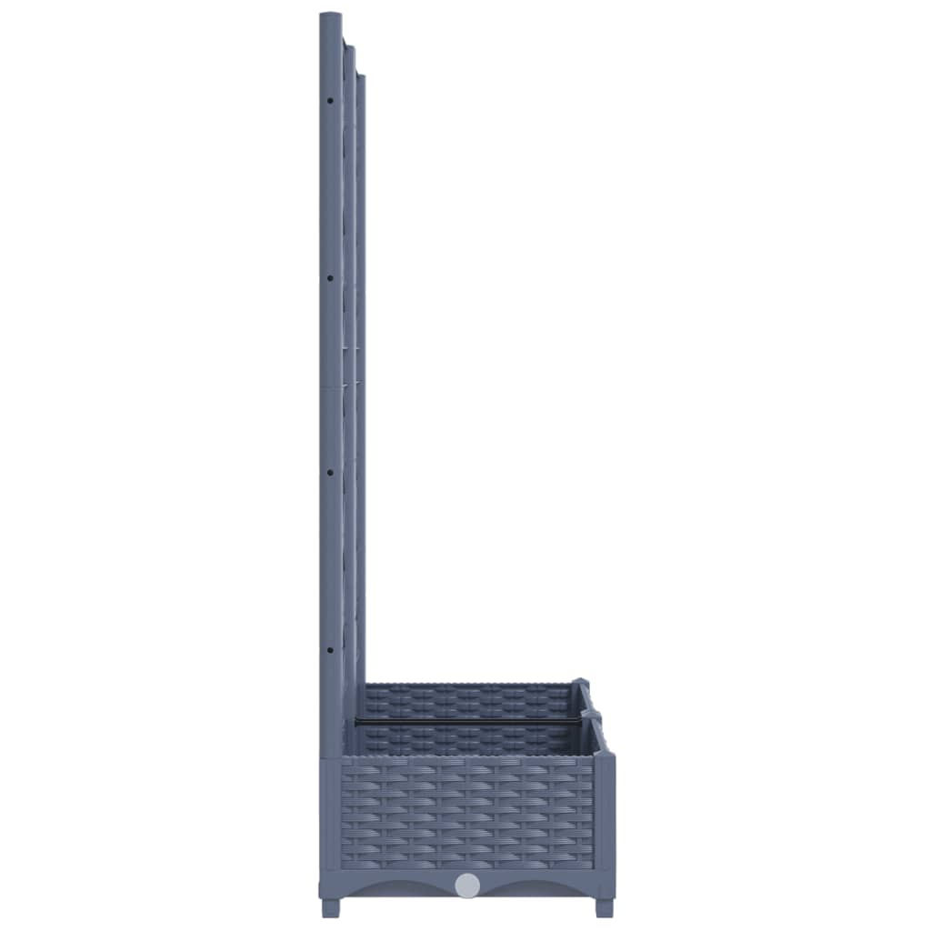 Garden Planter with Trellis Blue Gray 31.5x15.7x47.8 PP