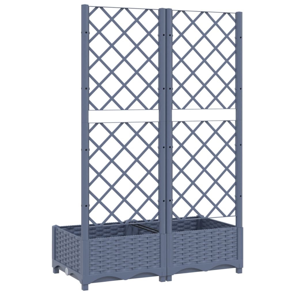 Garden Planter with Trellis Blue Gray 31.5x15.7x47.8 PP