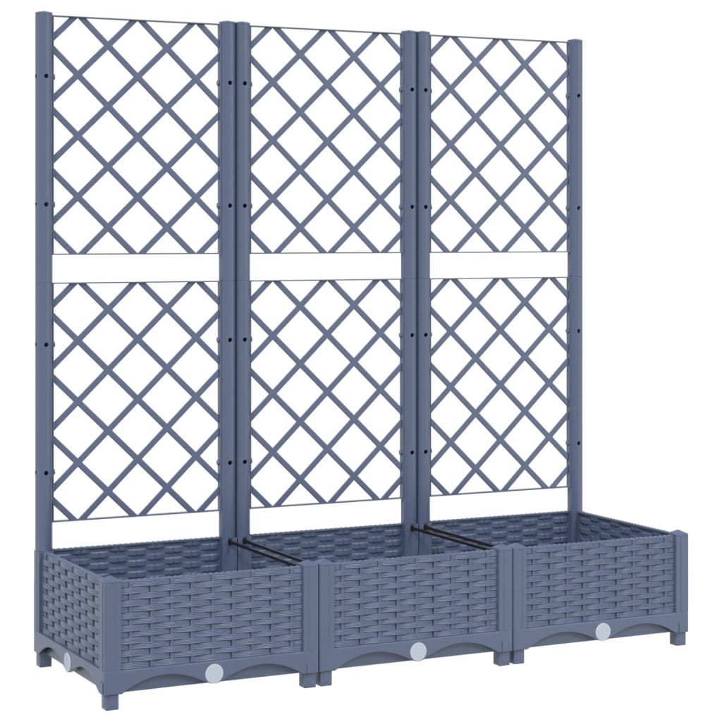 Garden Planter with Trellis Blue Gray 47.2x15.7x47.8 PP
