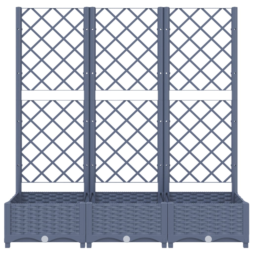 Garden Planter with Trellis Blue Gray 47.2x15.7x47.8 PP