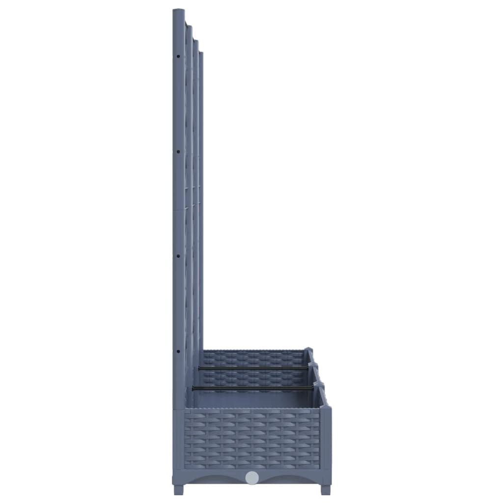 Garden Planter with Trellis Blue Gray 47.2x15.7x47.8 PP