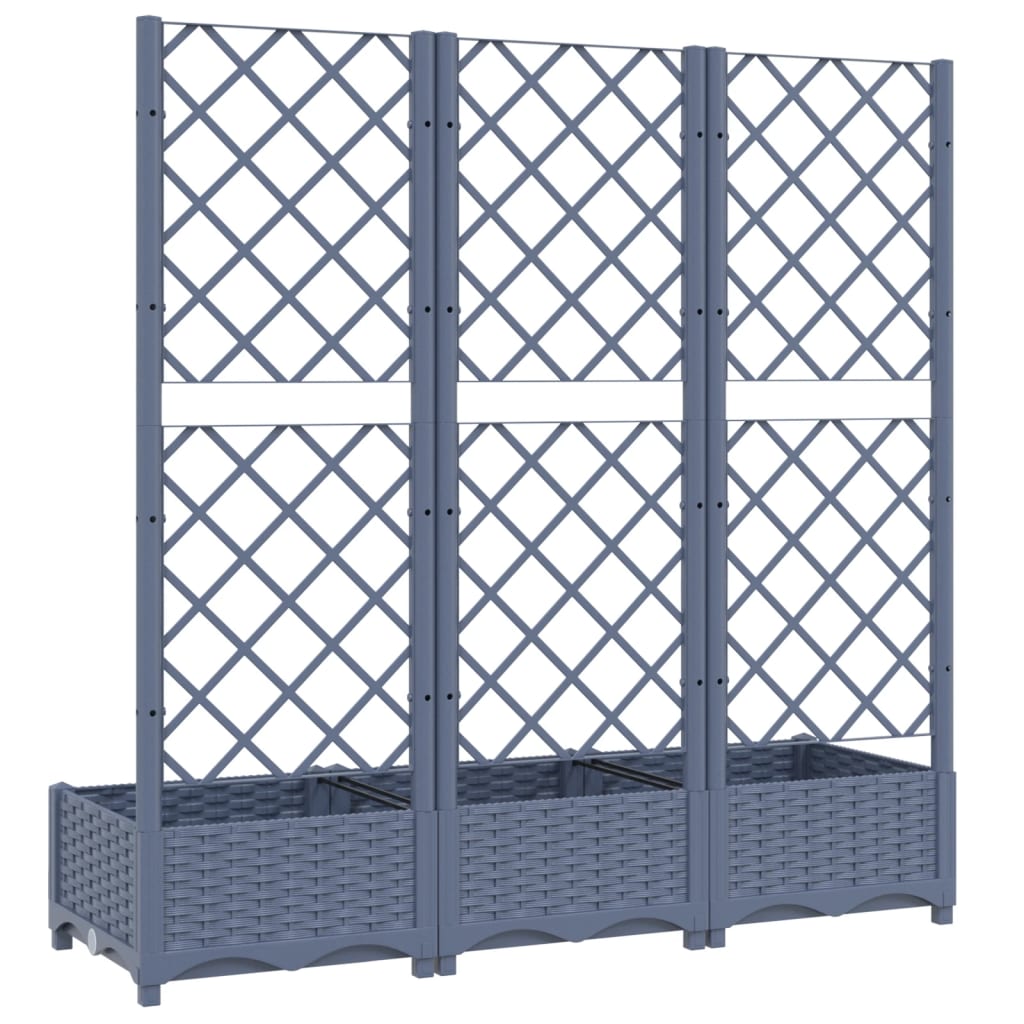 Garden Planter with Trellis Blue Gray 47.2x15.7x47.8 PP