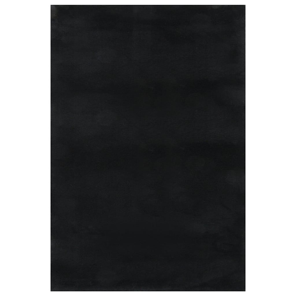 Washable Rug Soft Fluffy Short Pile 63x90.6 Anti Slip Black