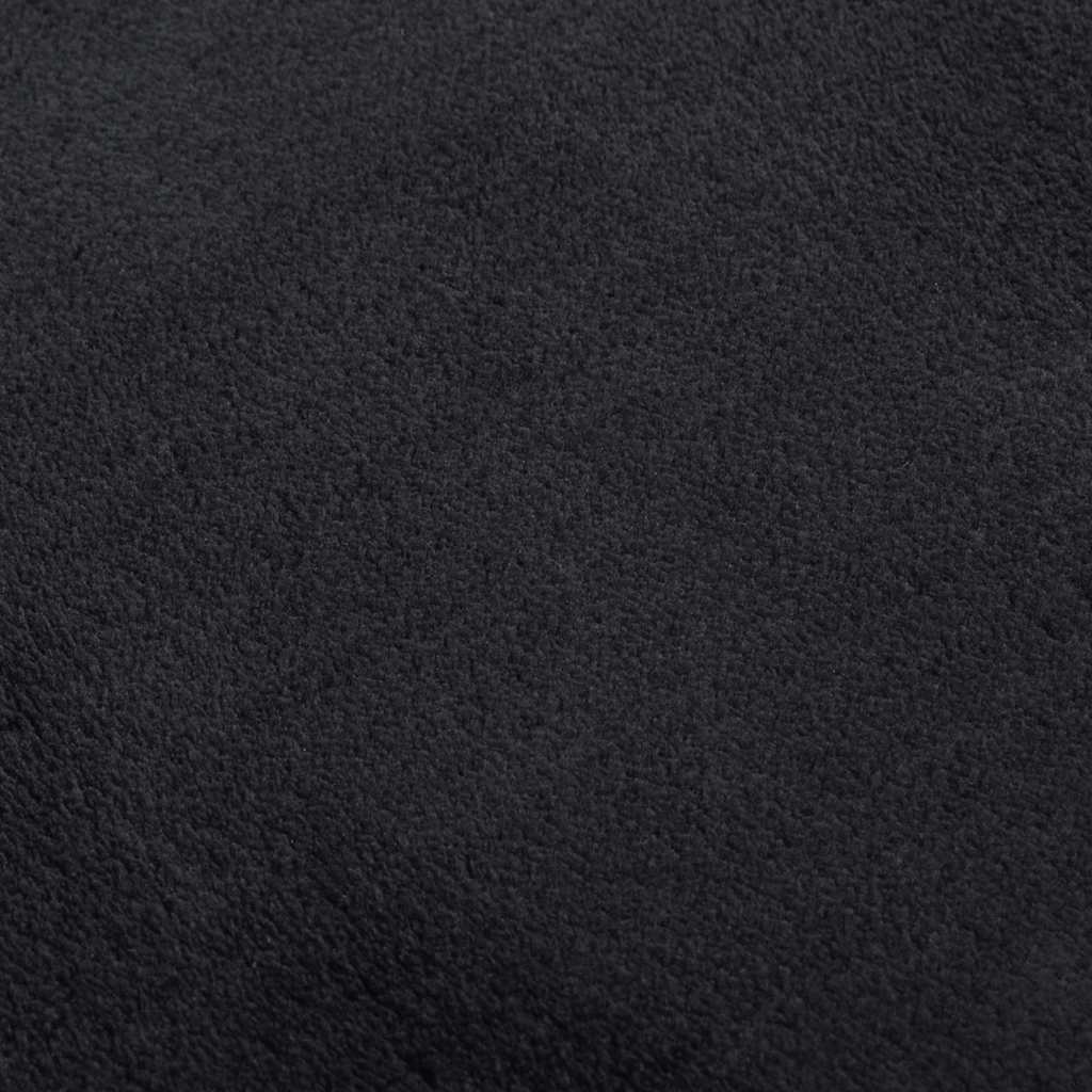 Washable Rug Soft Fluffy Short Pile 63x90.6 Anti Slip Black