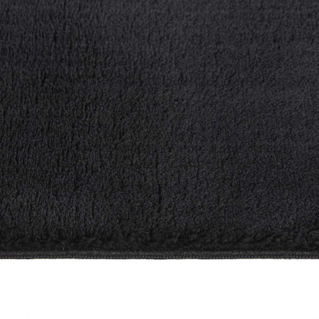 Washable Rug Soft Fluffy Short Pile 63x90.6 Anti Slip Black