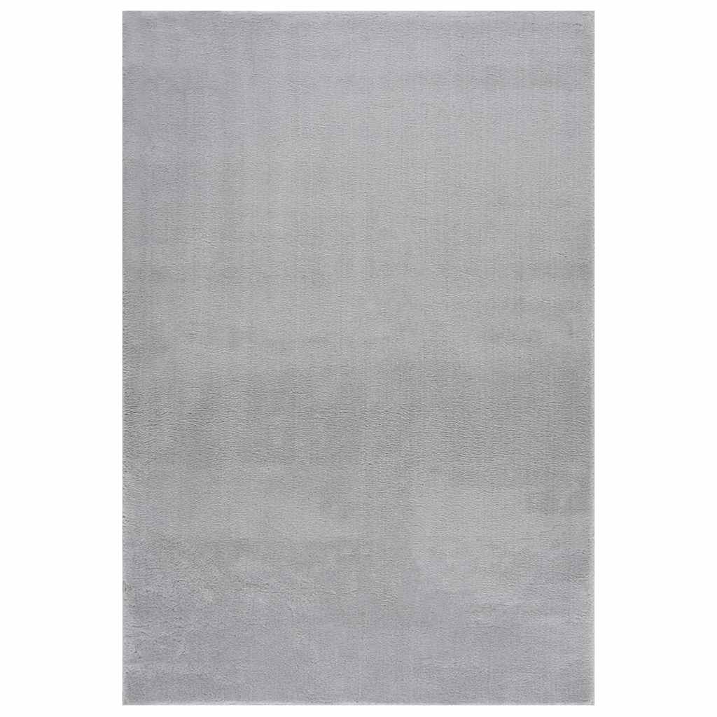 Washable Rug Soft Fluffy Short Pile 63x90.6 Anti Slip Gray