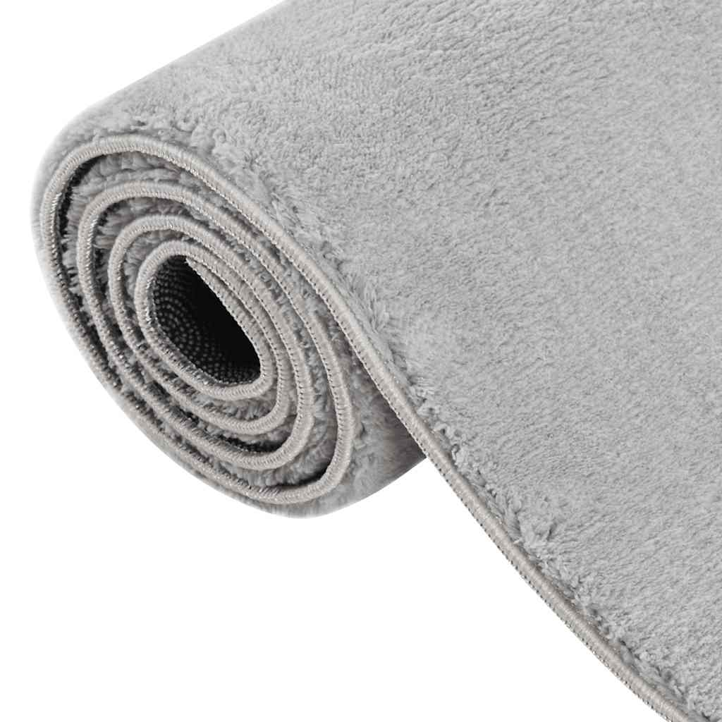 Washable Rug Soft Fluffy Short Pile 63x90.6 Anti Slip Gray