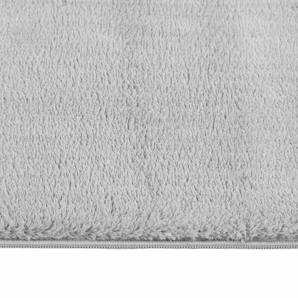 Washable Rug Soft Fluffy Short Pile 63x90.6 Anti Slip Gray