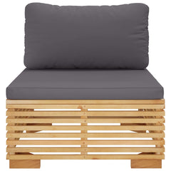 Middle Sofa Dark grey cushions, Teak wood
