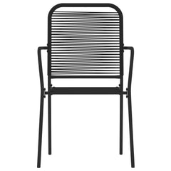 Dining Set Black Powder-coated steel, glass, cotton rope Standard