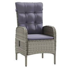 Garden Dining Set Grey and Black