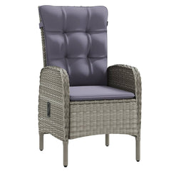 Garden Dining Set Gray and Black