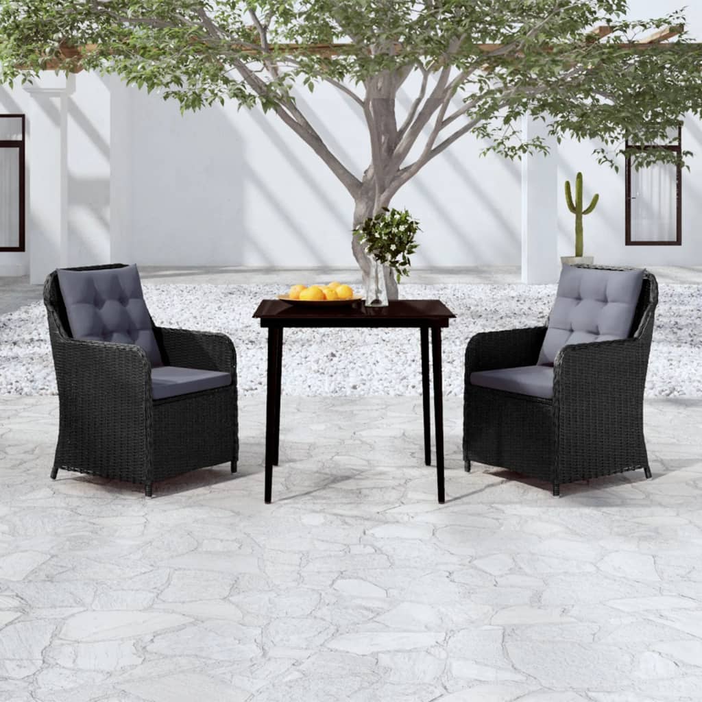 Garden Dining Set Black