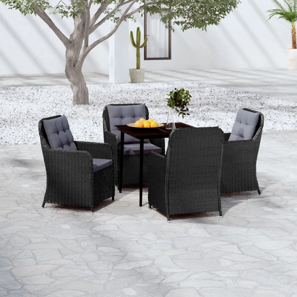 Garden Dining Set Black