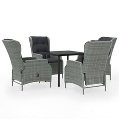 Garden Dining Set Light Grey, Black