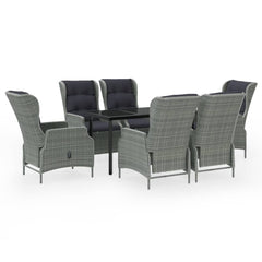 Garden Dining Set Light Grey, Black