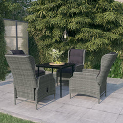 Garden Dining Set Light Grey, Black