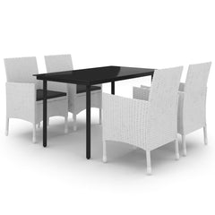 Garden Dining Set White PE rattan Medium Durable
