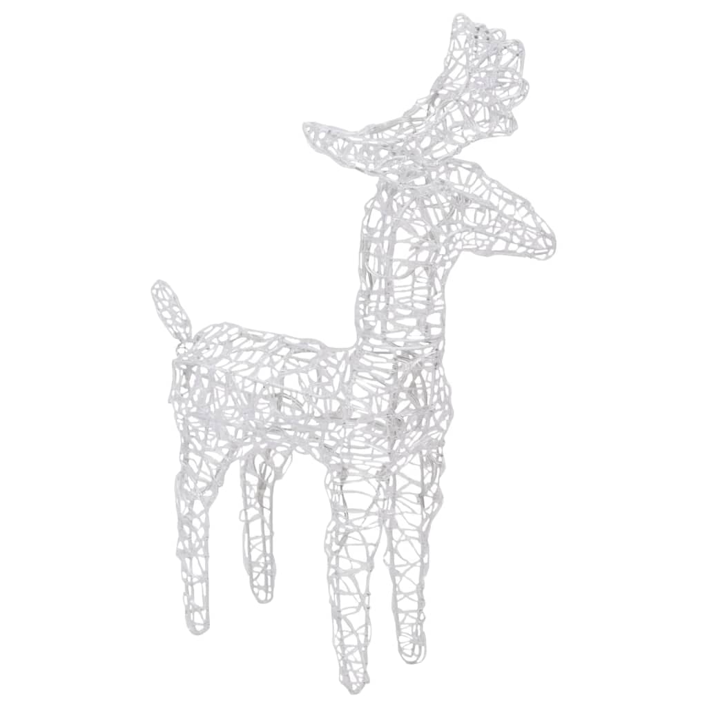 Two multicolor LED acrylic reindeer figures, each with 40 lights, in a 2-pack.