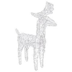 Two multicolor LED acrylic reindeer figures, each with 40 lights, in a 2-pack.