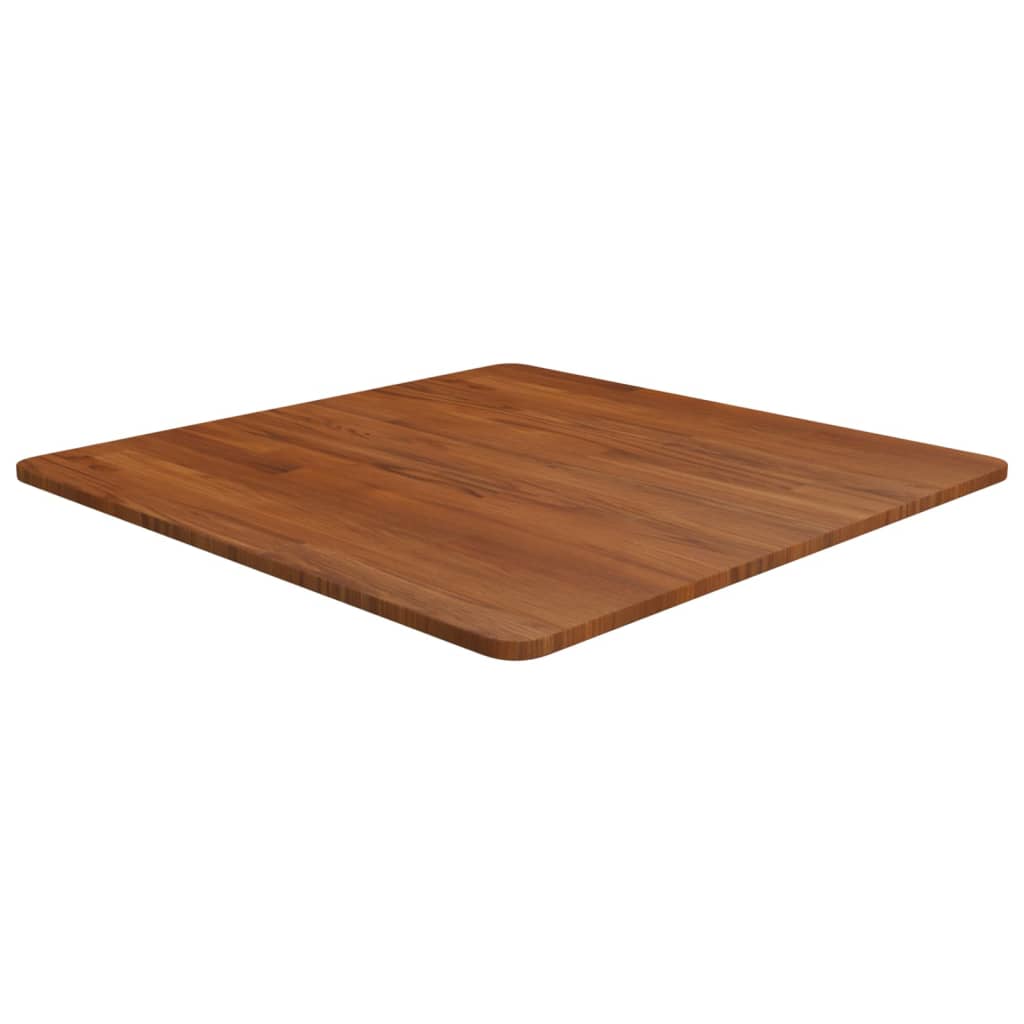 Table Top Dark Brown Solid Oak Wood 27.6 x 27.6 in square Durable