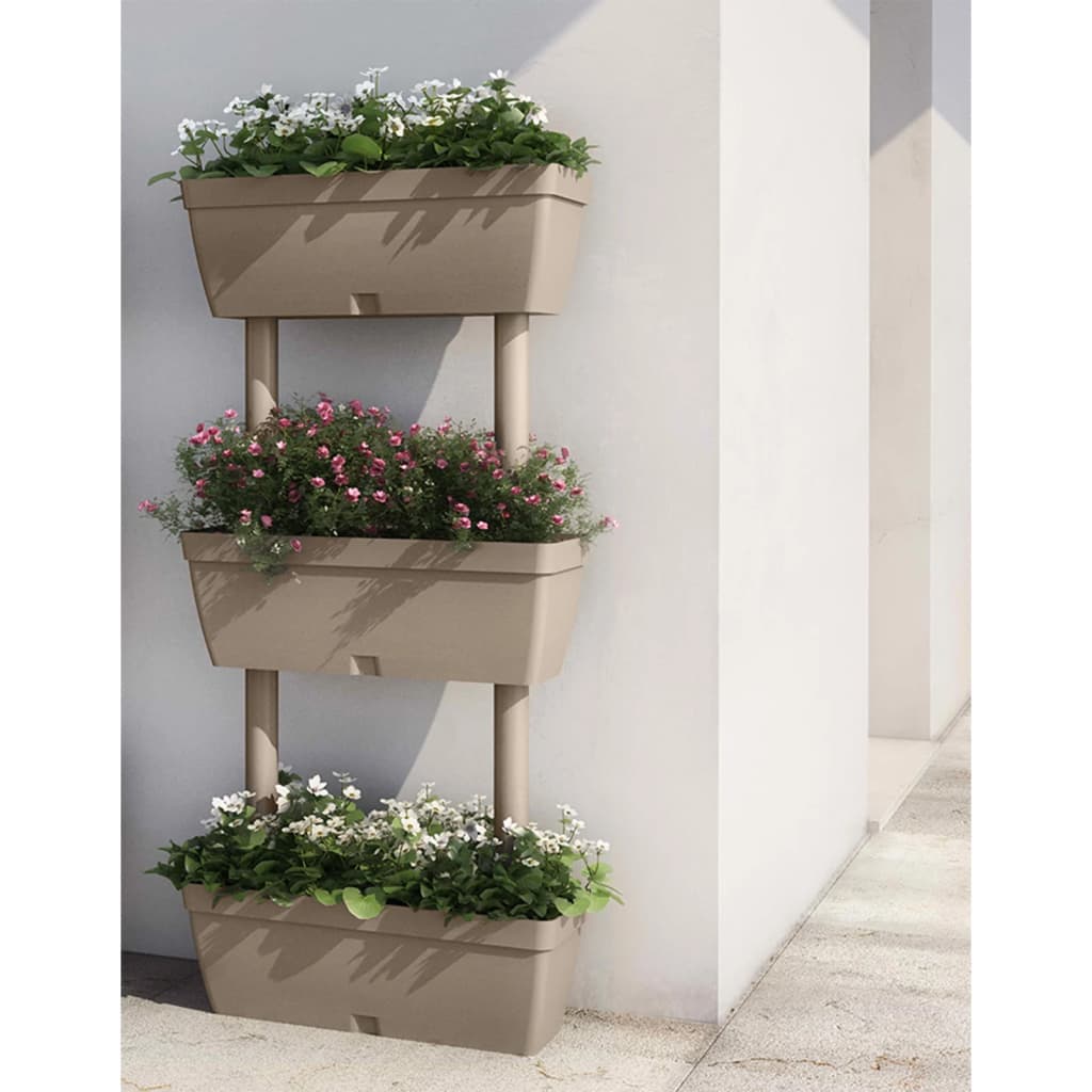 Garden Planter 3 pcs 39.4 Taupe