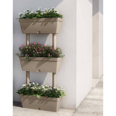 Garden Planter 6 pcs 39.4 Taupe