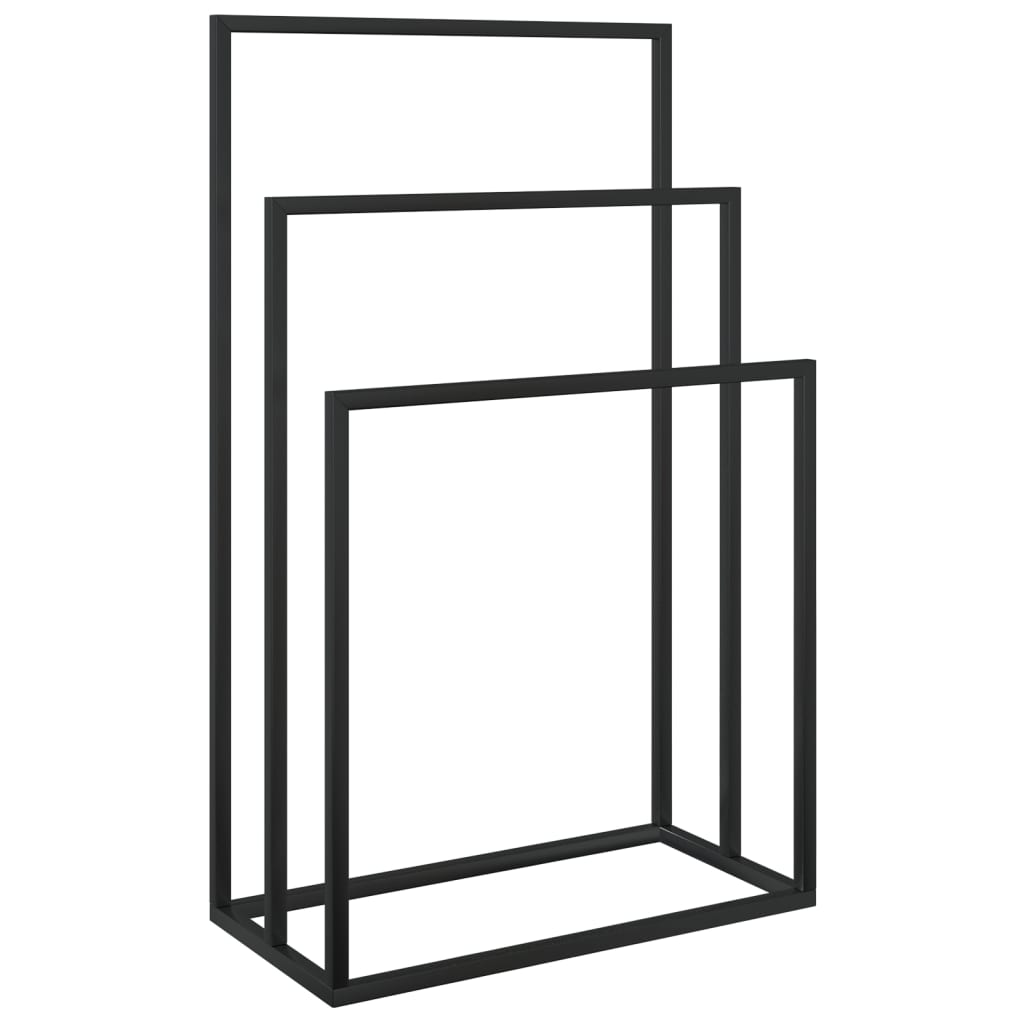 Freestanding Towel Rack Black 18.9x9.4x31.1 Iron