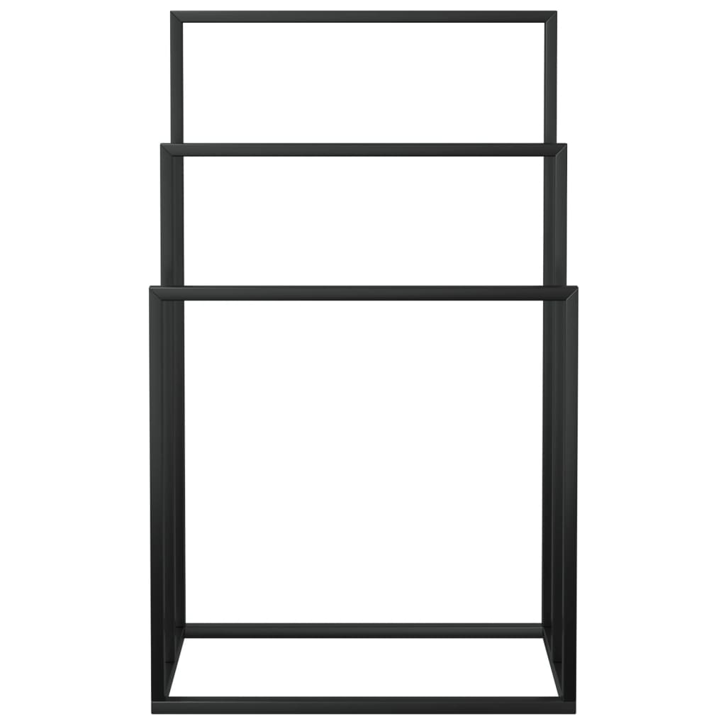 Freestanding Towel Rack Black 18.9x9.4x31.1 Iron