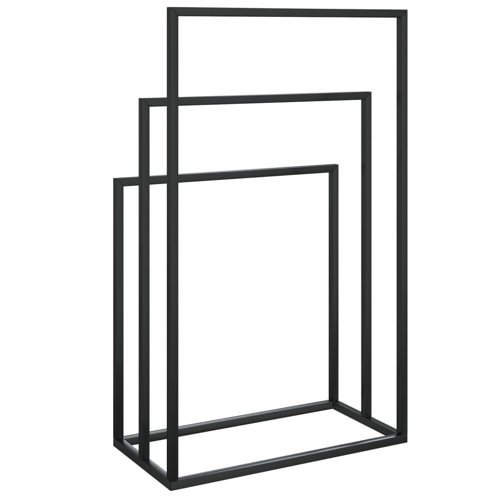 Freestanding Towel Rack Black 18.9x9.4x31.1 Iron