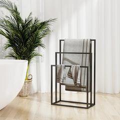 Freestanding Towel Rack Black 18.9x9.4x31.1 Iron