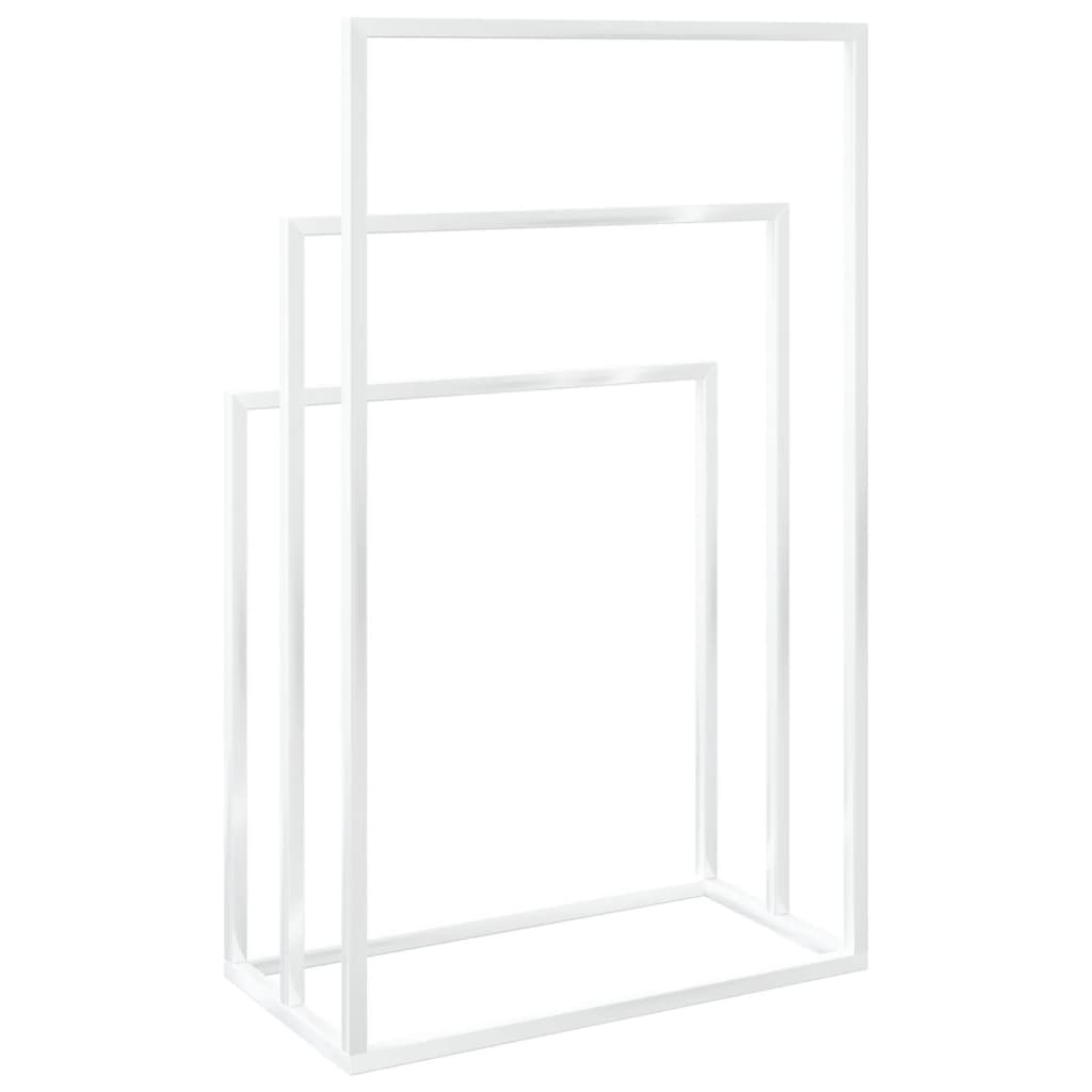 Freestanding Towel Rack White 18.9x9.4x31.1 Iron