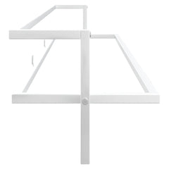 White wall-mounted iron towel rack with shelf, 37.4 by 9.8 by 8.7 inches.