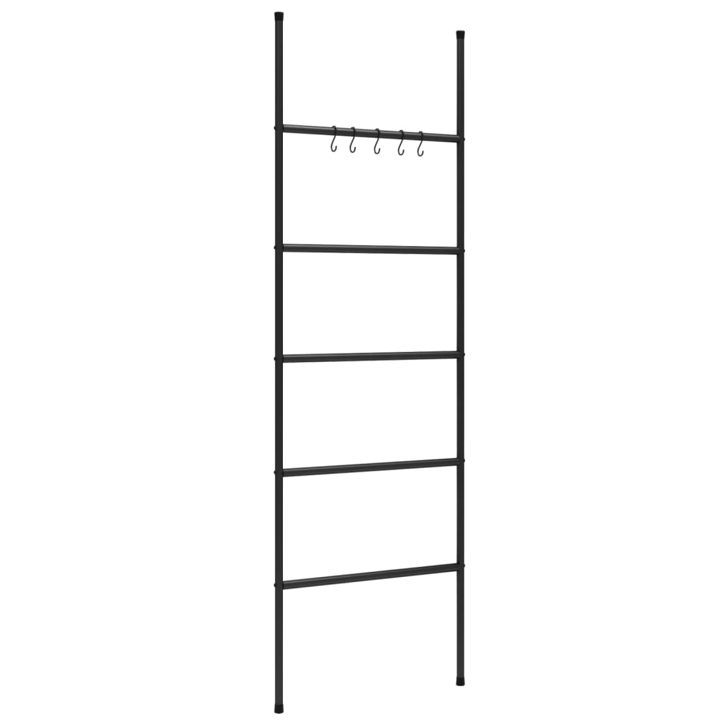 Towel Rack Ladder with 5 Tiers Black 22.8x68.9 Iron