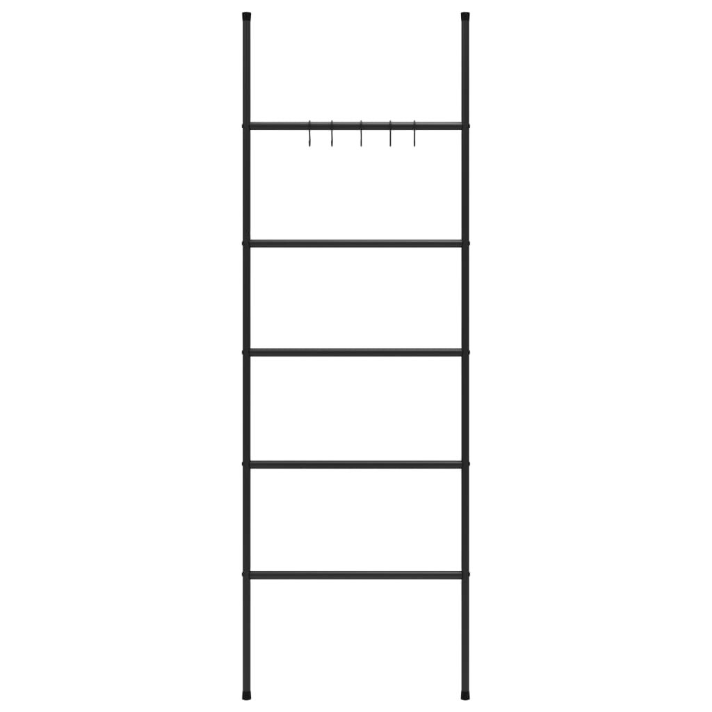 Towel Rack Ladder with 5 Tiers Black 22.8x68.9 Iron