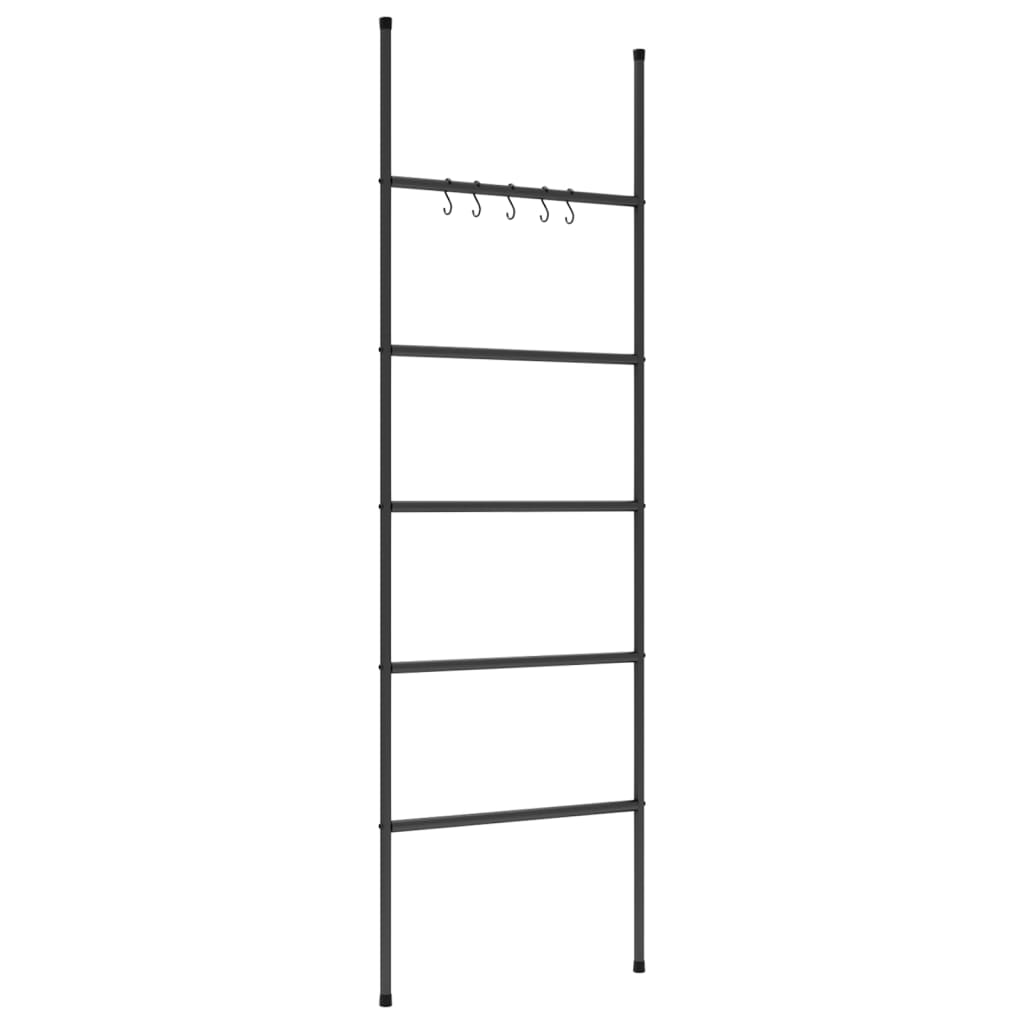 Towel Rack Ladder with 5 Tiers Black 22.8x68.9 Iron