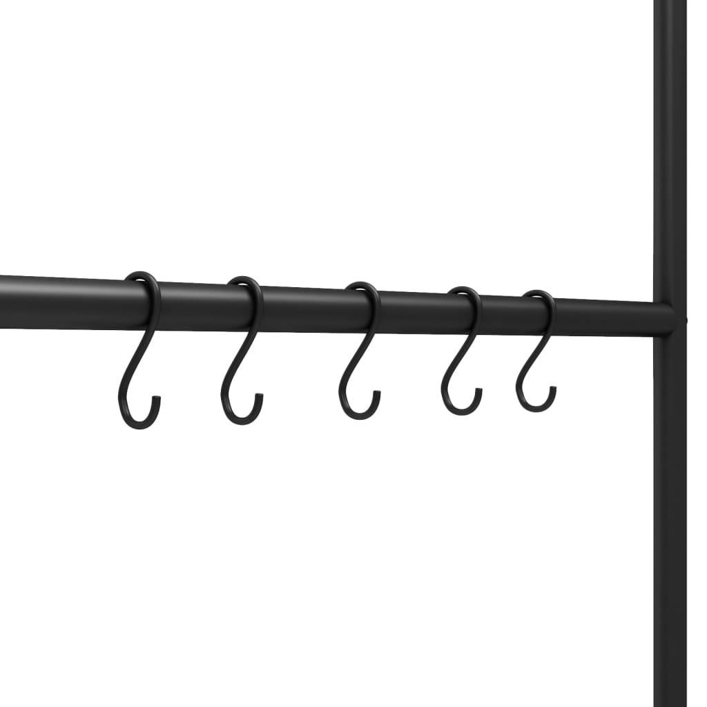Towel Rack Ladder with 5 Tiers Black 22.8x68.9 Iron